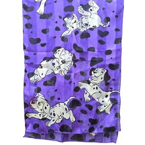 101 Dalmatians Disney 100% Silk Scarf Puppies Purple Animal Print Cruella Luxury